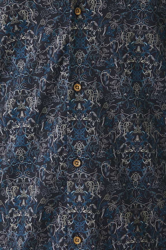 Koszula męska z kołnierzykiem klasycznym wzorzysta kolor biały RW24-KDM600 multicolor