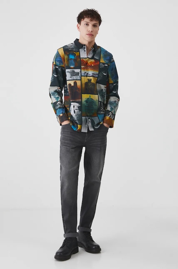 Koszula męska z kolekcji Zdzisław Beksiński x Medicine kolor multicolor RW24-KDM850 multicolor