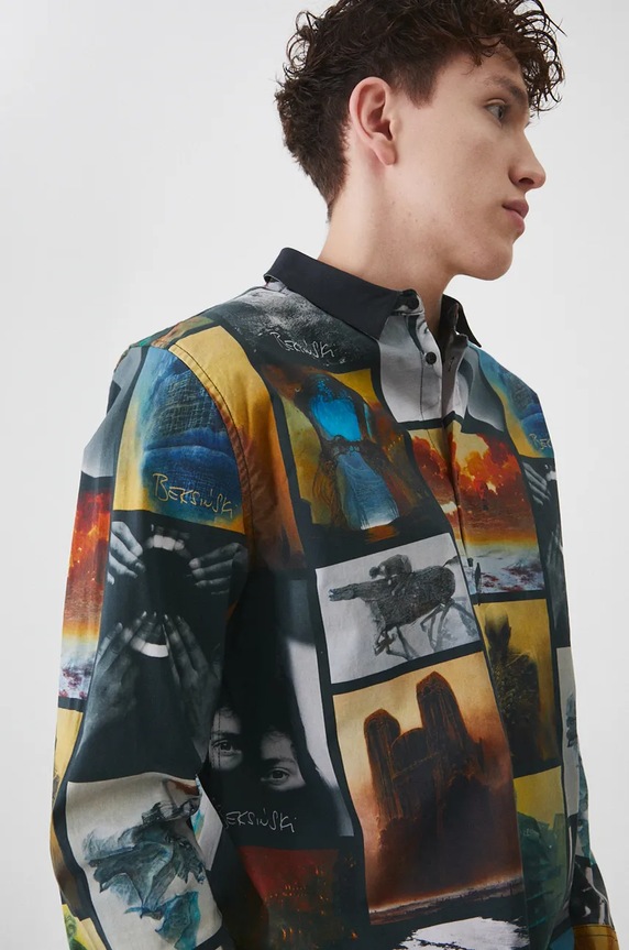Koszula męska z kolekcji Zdzisław Beksiński x Medicine kolor multicolor multicolor RW24-KDM850