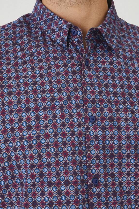 Koszula męska z kołnierzykiem klasycznym wzorzysta kolor multicolor RW24-KDMB03