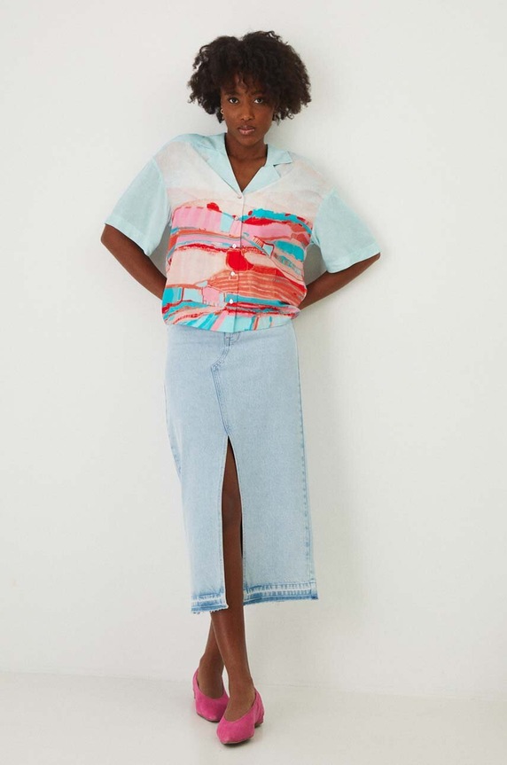 Koszula damska oversize z kolekcji Magia Miejsc kolor multicolor multicolor RW24-KKD150