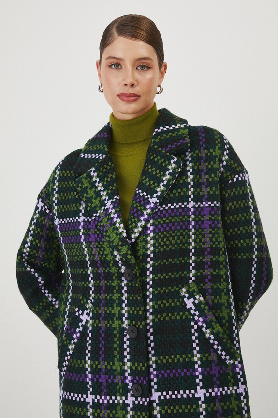 Płaszcz damski wzorzysty kolor multicolor multicolor RW24.KPD600