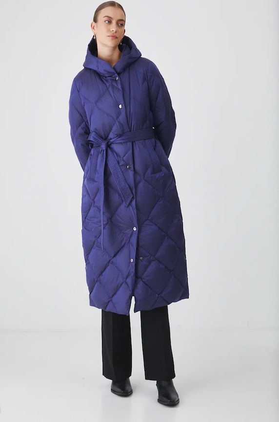 Płaszcz puchowy damski pikowany kolor fioletowy RW24-KPD602 fioletowy RW24
