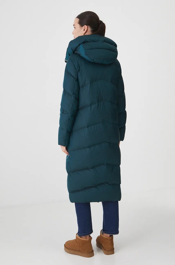 Odzież Płaszcz puchowy damski pikowany kolor zielony RW24-KPD702 turkusowy