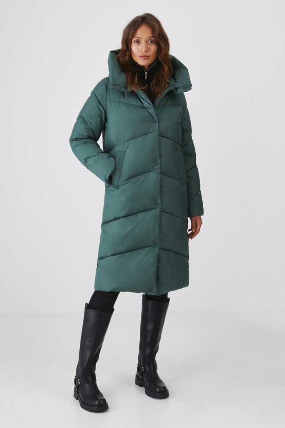 Płaszcz damski z ociepleniem DuPont Sorona kolor zielony RW24-KPD703 zielony RW24