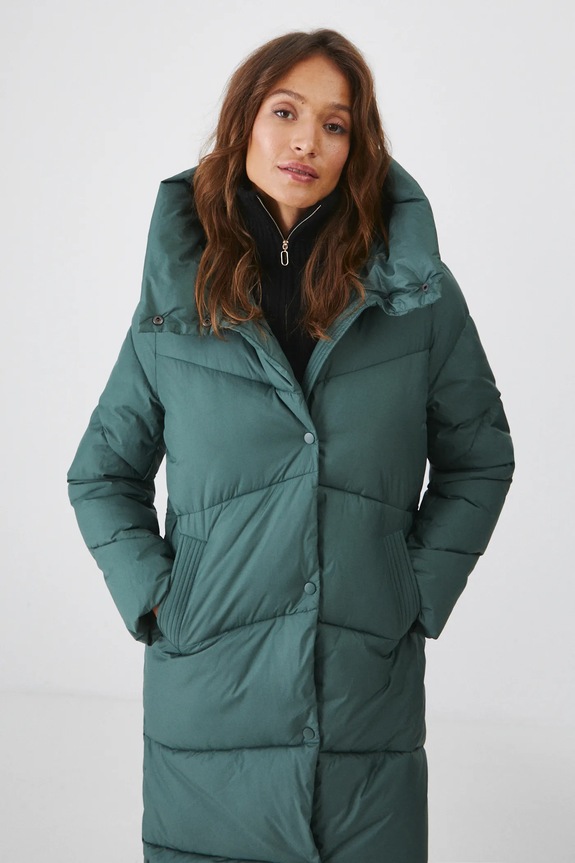 Płaszcz damski z ociepleniem DuPont Sorona kolor zielony zielony RW24-KPD703