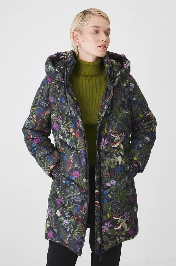 Płaszcz damski pikowany wzorzysty kolor multicolor pozostałe multicolor RW24-KPD712