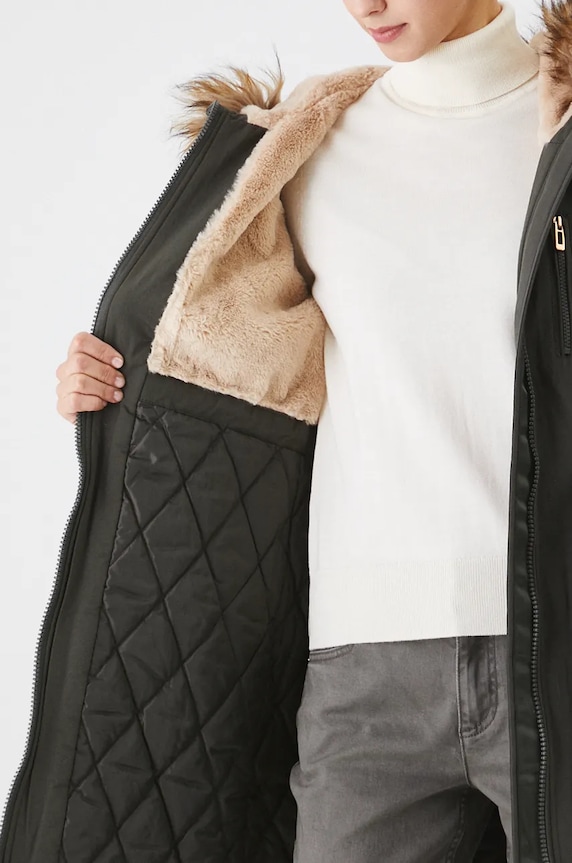 Parka damska ocieplana kolor zielony RW24.KPD800