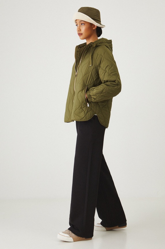 Bunda dámská oversized, s prošíváním zelená barva RW24-KUD300 zelená RW24