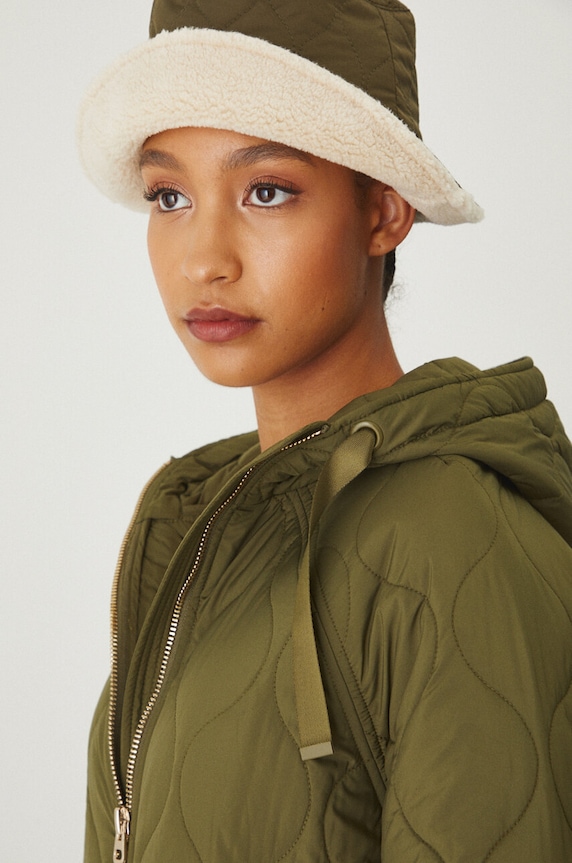 Bunda dámská oversized, s prošíváním zelená barva RW24-KUD300 zelená