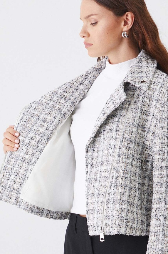 Marynarka damska tweedowa kolor multicolor RW24-KUD500