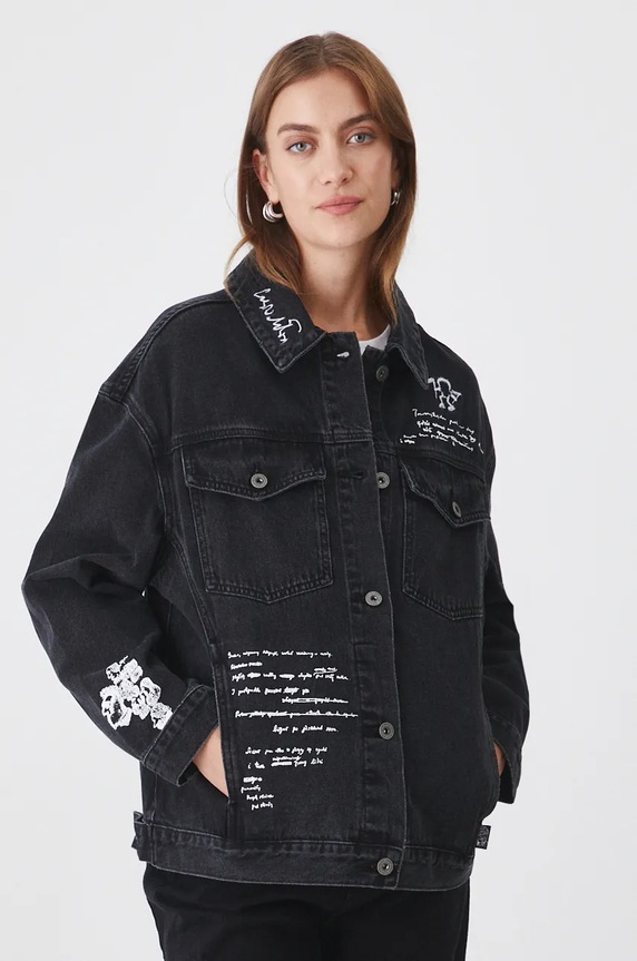 Kurtka jeansowa damska – Medicine z okazji roku Miłosza, kolor czarny RW24-KUD650 czarny RW24