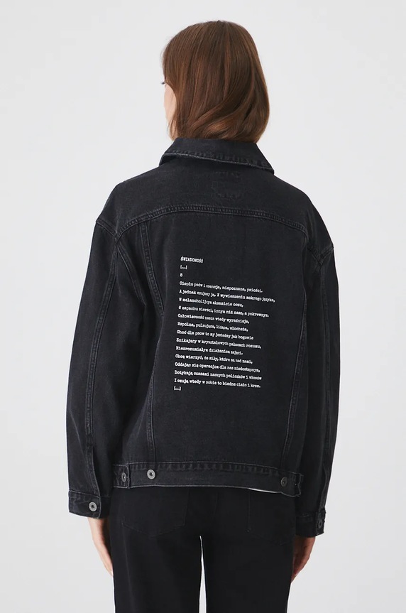 Kurtka jeansowa damska – Medicine z okazji roku Miłosza, kolor czarny czarny RW24-KUD650
