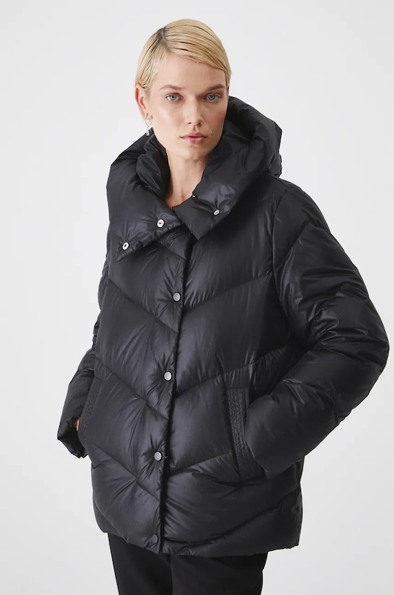 Kurtka puchowa damska pikowana kolor czarny pozostałe czarny RW24-KUD704