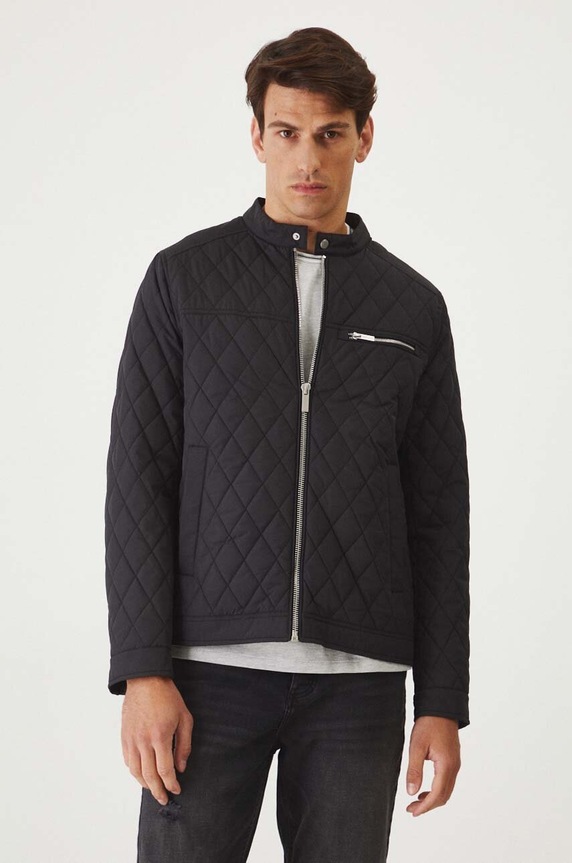 Kurtka męska typu harrington pikowana kolor czarny RW24-KUM312 czarny RW24