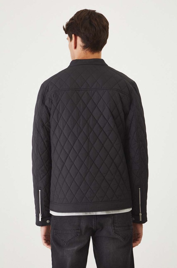 Odzież Kurtka męska typu harrington pikowana kolor czarny RW24-KUM312 czarny