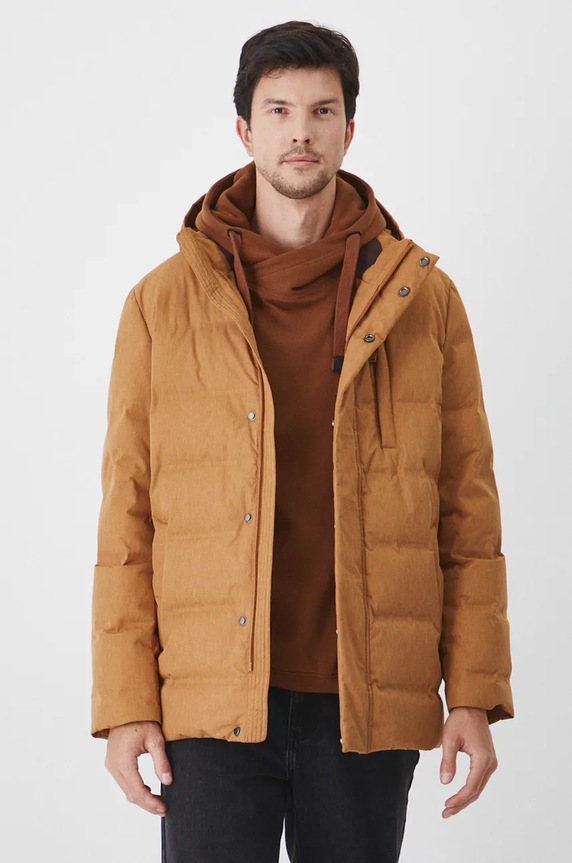 Kurtka puchowa męska pikowana kolor żółty RW24-KUM702 żółty RW24