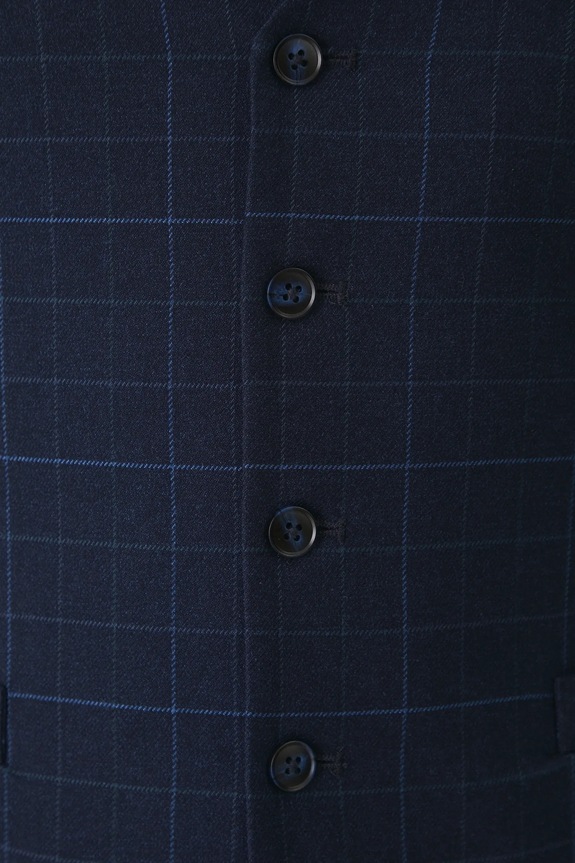 Kamizelka męska slim w kratę kolor granatowy RW24-KZMB17 granatowy