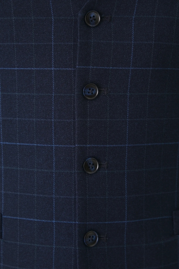 Kamizelka męska slim w kratę kolor granatowy RW24-KZMB17 granatowy