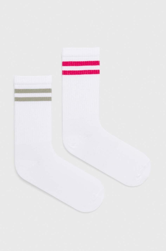 Skarpetki bawełniane damskie z paskami (2-pack) kolor multicolor pasy multicolor RW24.LGD301