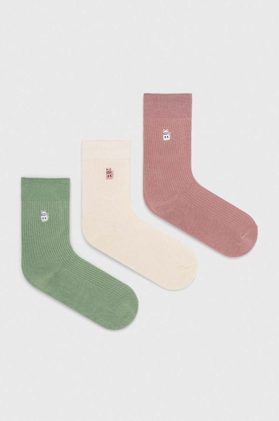 Ponožky dámske z bambusového vlákna s ozdobnou výšivkou nášivka viacfarebná RW24.LGD309