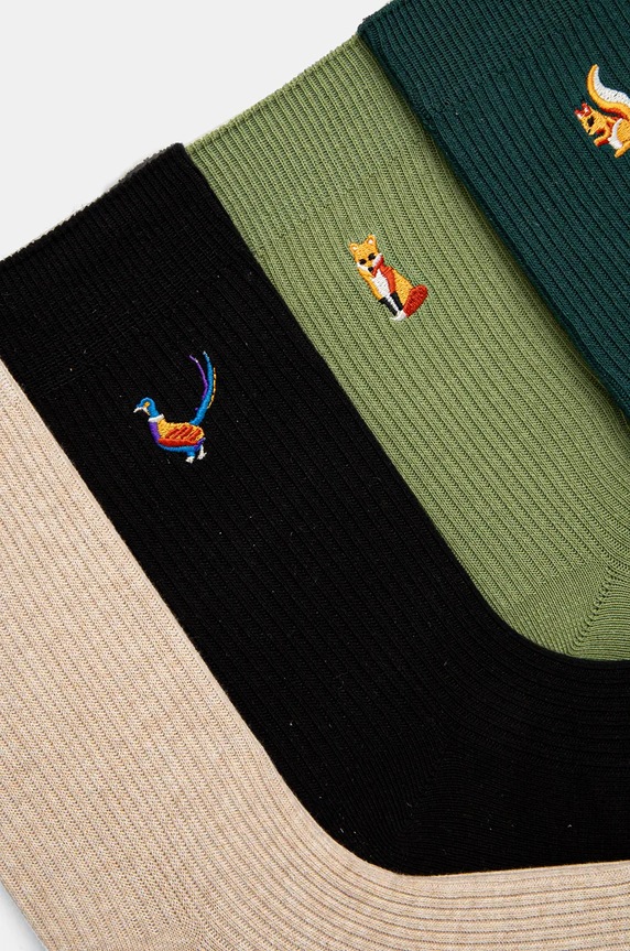 Skarpetki bawełniane damskie z ozdobnym haftem z motywem zwierzęcym (5-pack) kolor multicolor RW24.LGD606 multicolor RW24