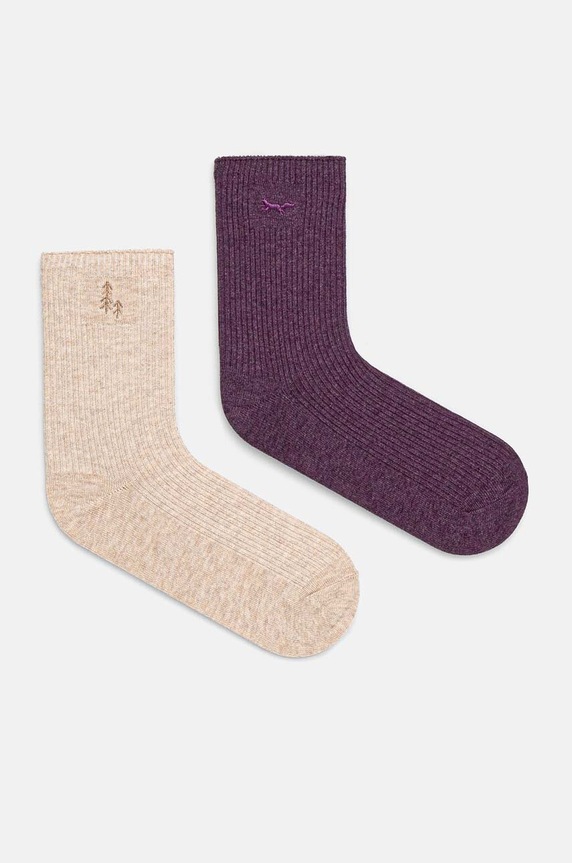 Skarpetki bawełniane damskie z ozdobnym haftem (2-pack) kolor multicolor skarpetki długie multicolor RW24.LGD612