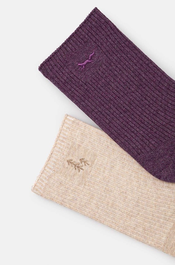 Skarpetki bawełniane damskie z ozdobnym haftem (2-pack) kolor multicolor RW24.LGD612 multicolor RW24