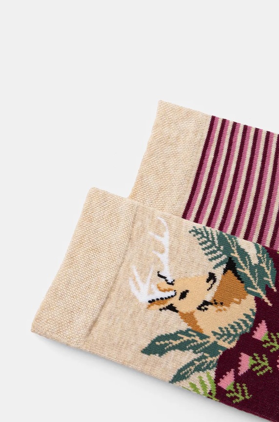 Bavlnené ponožky vzorované (2-pack) viac farieb RW24.LGD709 viacfarebná RW24