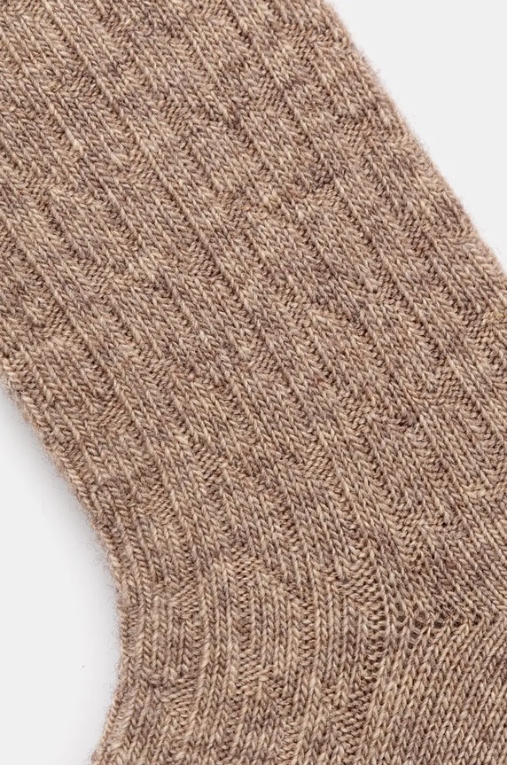 Odzież Skarpetki z domieszką wełny damskie melanżowe kolor beżowy RW24-LGD901 beżowy