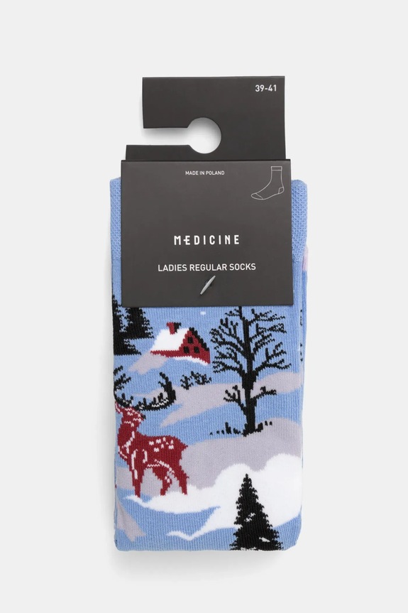 Skarpetki bawełniane damskie świąteczne (2-pack) kolor multicolor multicolor RW24.LGD906