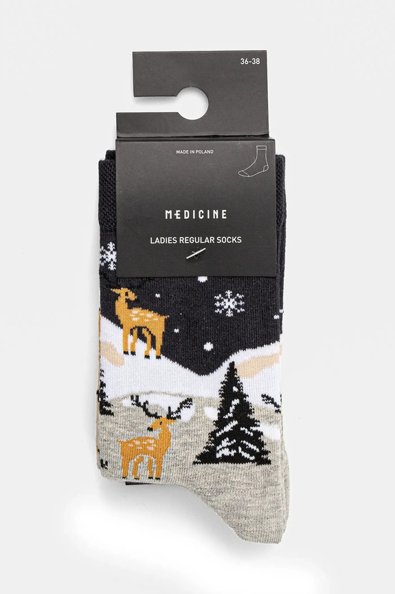 Odzież Skarpetki bawełniane damskie wzorzyste (2-pack) kolor multicolor RW24.LGD912 multicolor