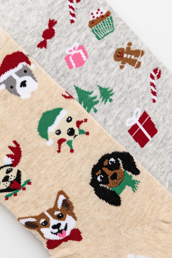 Skarpetki bawełniane damskie świąteczne (2-pack) kolor multicolor RW24.LGDA02 multicolor RW24