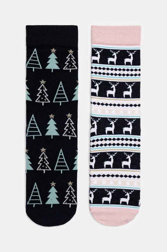 Skarpetki bawełniane damskie świąteczne (2-pack) kolor multicolor skarpetki długie multicolor RW24.LGDA03