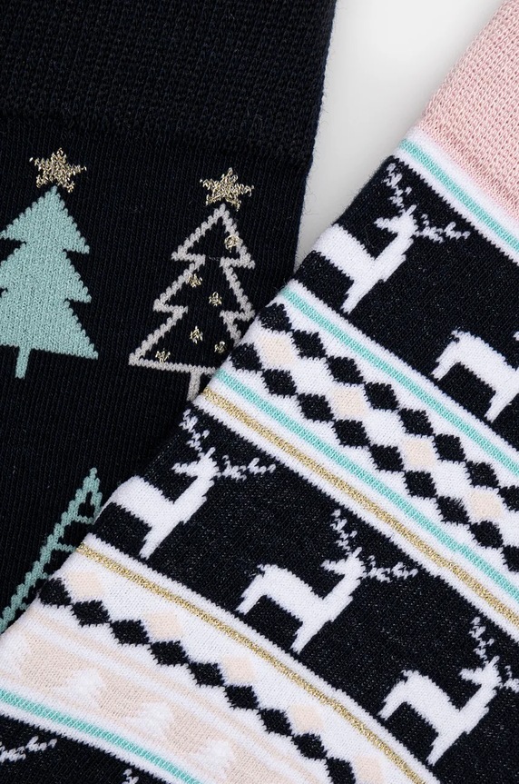 Skarpetki bawełniane damskie świąteczne (2-pack) kolor multicolor RW24.LGDA03 multicolor RW24