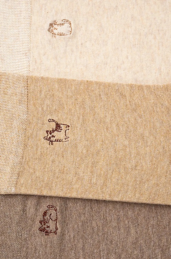 Bavlnené ponožky s ozdobnou výšivkou s mačkami (3-pack) viac farieb RW24.LGDA12 viacfarebná RW24