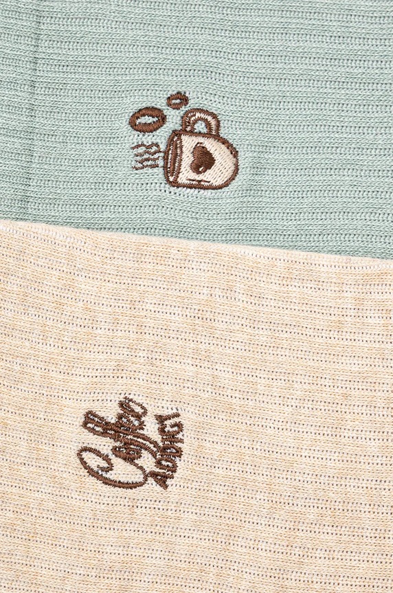 Skarpetki damskie z włóknem bambusowym z ozdobnym haftem (2-pack) kolor multicolor RW24.LGDA18 multicolor RW24