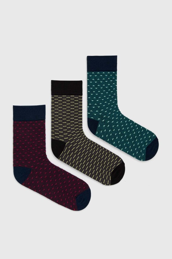 Skarpetki bawełniane męskie wzorzyste (3-pack) kolor multicolor skarpetki długie multicolor RW24-LGM203