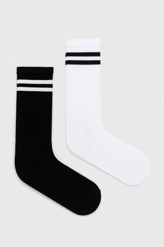Skarpetki bawełniane męskie z paskami (2-pack) kolor multicolor pasy multicolor RW24.LGM304