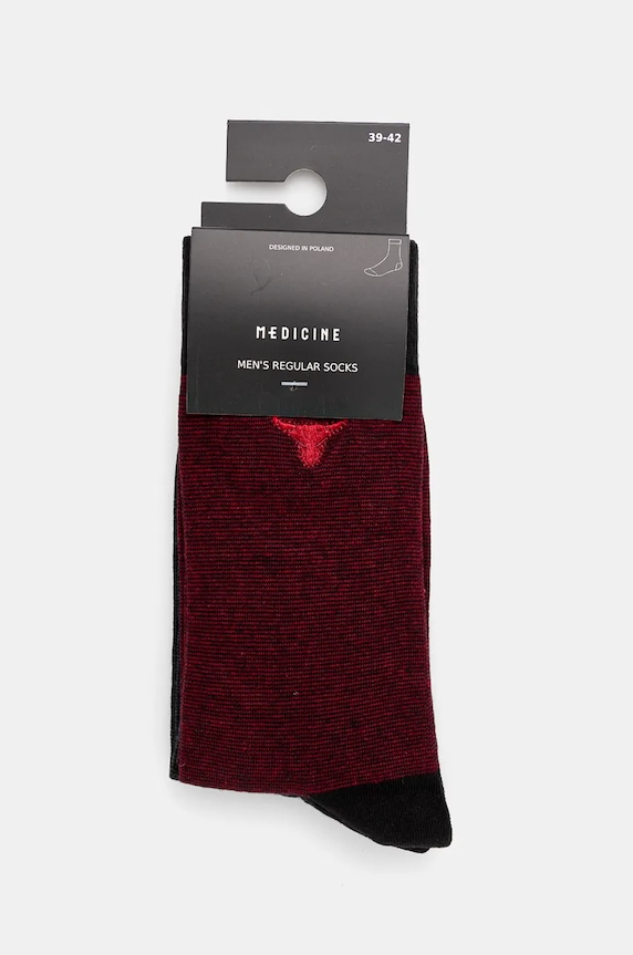 Odzież Skarpetki bawełniane męskie z ozdobnym haftem (2-pack) kolor multicolor RW24.LGM603 multicolor