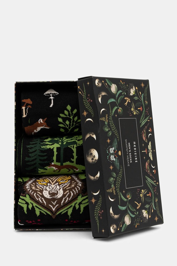 Odzież Skarpetki bawełniane męskie wzorzyste (3-pack) kolor multicolor RW24-LGM711 multicolor