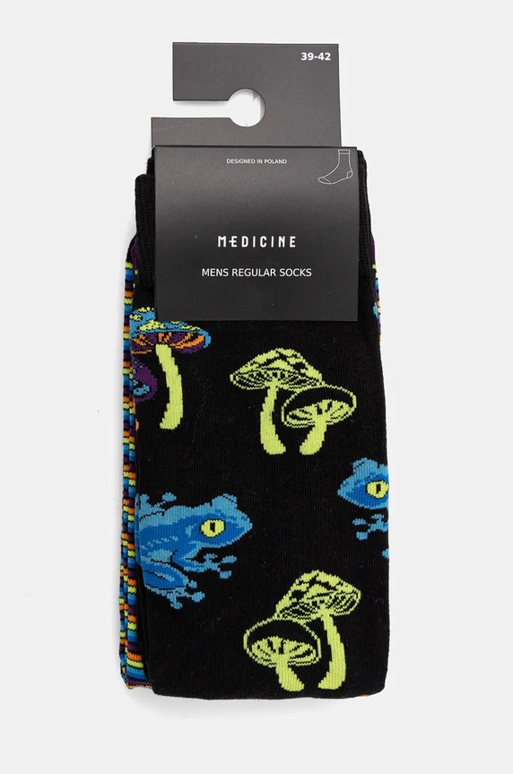 Odzież Skarpetki bawełniane męskie wzorzyste (2-pack) kolor multicolor RW24.LGM801 multicolor