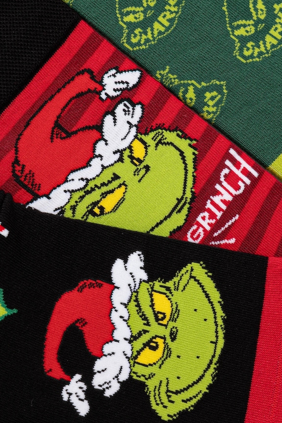 Skarpetki bawełniane męskie świąteczne Grinch (3-pack) kolor multicolor RW24-LGM952 multicolor RW24
