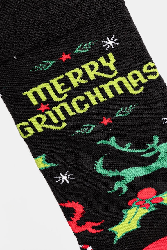 Odzież Skarpetki bawełniane męskie świąteczne Grinch (3-pack) kolor multicolor RW24-LGM952 multicolor
