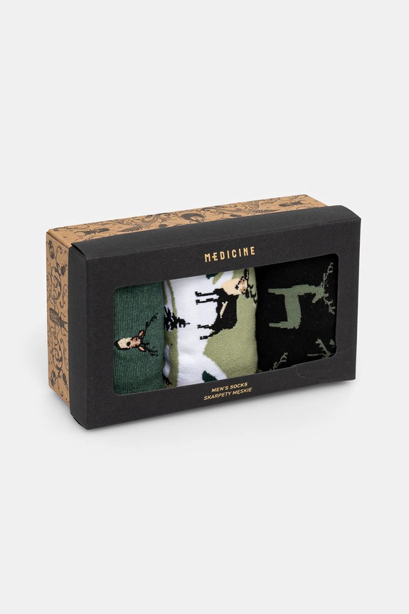 Oblečení Bavlněné ponožky pánské se zvířecím motivem (3-pack) více barev RW24.LGMA10 vícebarevná