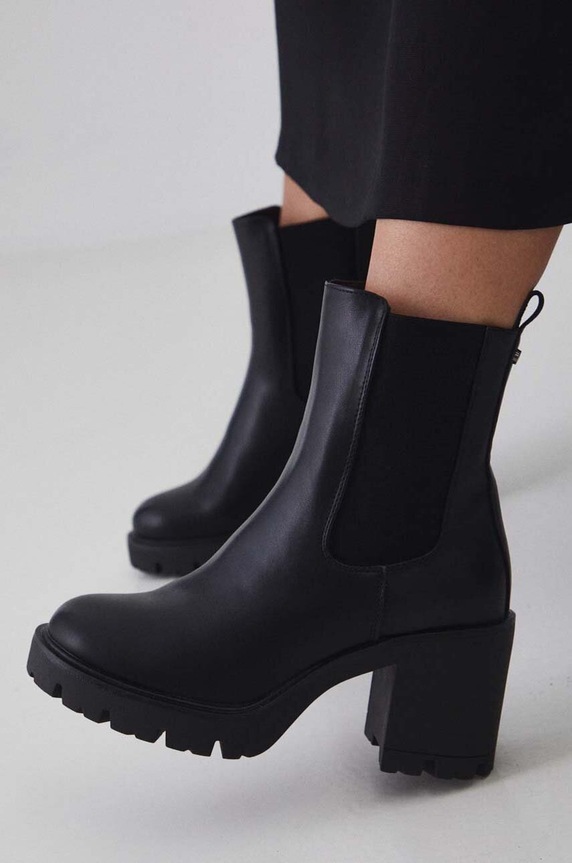 Nízké kozačky dámské s elastickou vložkou černá barva RW24-OBD404 černá RW24