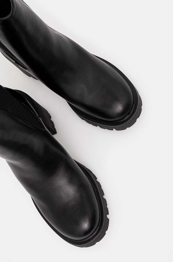 Nízké kozačky dámské s elastickou vložkou černá barva RW24-OBD404