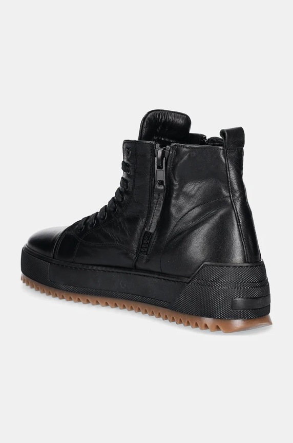 Trampki skórzane męskie kolor czarny czarny RW24-OBM301