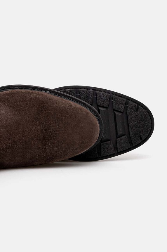 Półbuty zamszowe męskie z elastyczną wstawką kolor brązowy RW24-OBM306