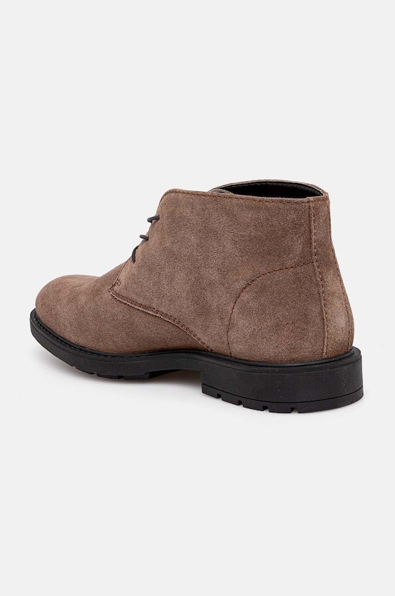 Półbuty zamszowe męskie sznurowane kolor brązowy brązowy RW24-OBM307